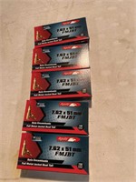 Five boxes, 7.62 x 51 mm full metal jacket boat