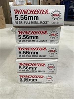 Winchester 5. 56 mm, 55 grain. Full metal jacket.