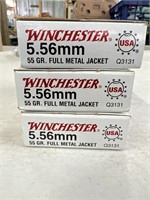 Winchester 5.56 mm. 55GR. Full metal jacket.