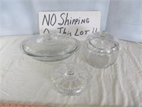 3pc Glass - Covered Candy Dish & 13" Casserole