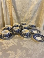 LOT OF 8 CUPS/SAUCERS AND 2 EXTRAS - CHURCHILL