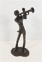 Brass Trumpet Player Statue (9" H approx)
