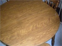 Laminate table & 4 wood chairs  36x36/48x30
