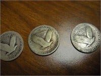 (5) Silver standing liberty quarters