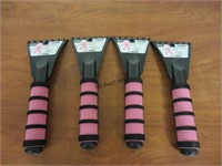 (4) Pink Ice Scrappers For A Car Window