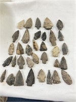 34 arrowheads collected in Alabama Tennessee and