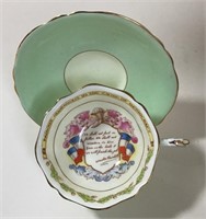 CHURCHILL QUOTE PARAGON TEACUP & SAUCER