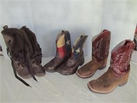 3 Pair - Western Leather Boots