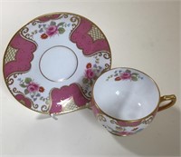 SHELLEY FOOTED TEACUP & SAUCER