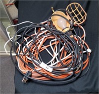 Lot of Extension Cords and Work Light, Works Great