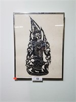 Oriental Goddess on Embossed Paper, 16" tall