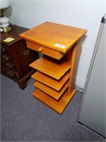 Rolling 4 shelf and 1 drawer organizer, 30" tall