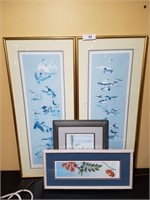 4 Signed & Numbered Bird prints, Various Artists