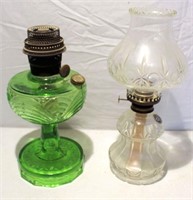 (2) Lanterns (globe missing on green one)