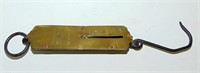 OLD FRARY'S BRASS MERCHANT HANGING SCALE 50 lb