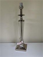 Dale Glass and silver leaf Lamp. 24" Tall
