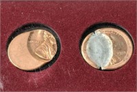 Encased Pair of Lincoln Pennies with Mint Errors