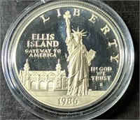 1986-S U.S. Silver Dollar Ellis Island Proof