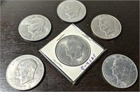 Lot of 6 1972-D Eisenhower Dollars