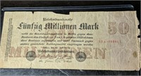 1923 German 50 Million Mark Reichsbank Note