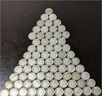 Lot of 75 Roosevelt Silver Dimes (1960-1964)