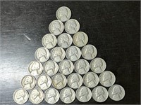 Lot of 28 Pre-War (1941 & 1942) Nickels
