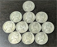 Lot of 11 'Wartime' 1943 Silver (35%) Nickels