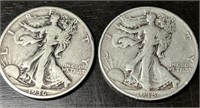 1936-P and 1938-P Walking Liberty Half Dollars