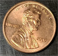 2000 Lincoln Cent with Broadstrike Error