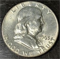 1963 Franklin Half Dollar w/Double Die Reverse