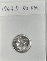 1968 Roosevelt Dime with Double Die Reverse Error