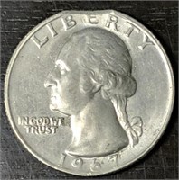 1967 Washington Quarter w/ Single Clip Error