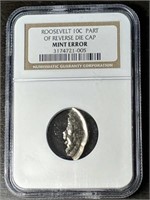 NGC- Roosevelt Dime Partial Die Cap Mint Error