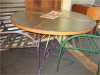 Wrought Iron & Glass Patio Table & 2 Chairs
