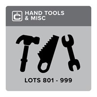 Hand Tools & Misc - Lots 801-999