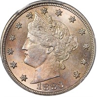 5C 1883 WITH CENTS. PCGS  MS64 CAC