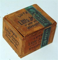 LUTZ'S LITTLE JONERS CLEAR HAVANA 5 CENT CIGAR BOX