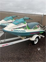 2-SeaDoo SPX Bombardier jet skis and traile