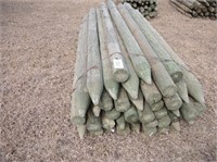 (42) 4" x 8' Pointed Green Treat Wood Posts