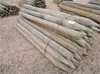 (40) New 4" x 8' Pointed Green Treat Wood Posts