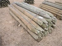 (44) New 4" x 8' Pointed Green Treat Wood Posts