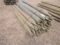 (50) New 4" x 7' Pointed Green Treat Wood Posts