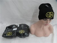 10 YOUNG & RECKLESS TOQUES - BLACK W YELLOW FACE
