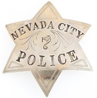 NEVADA CITY CALIFORNIA POLICE PIE PLATE BADGE NO.