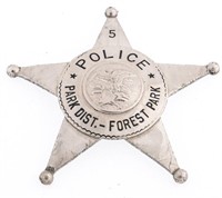 PARK DIST. - FOREST PARK ILLINOIS POLICE BADGE NO.