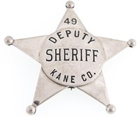KANE COUNTY ILLINOIS DEPUTY SHERIFF BADGE NO. 49