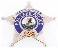 FOX LAKE ILLINOIS POLICE OFFICER BADGE NO. 128