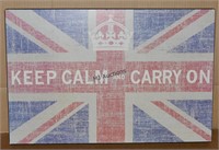 Keep Calm And Carry On Pressed Board Sign