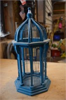 Painted Rattan birdcage 19 1/2 inches tall