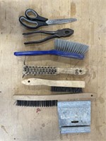 wire brushes, scissors, pliers